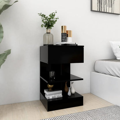 808651 vidaXL Bedside Cabinets 2 pcs Black 40x35x65 cm