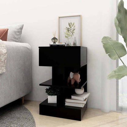 808651 vidaXL Bedside Cabinets 2 pcs Black 40x35x65 cm