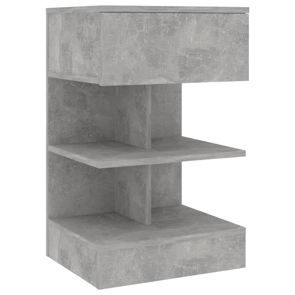 vidaXL Bedside Cabinet Concrete Grey 40x35x65 cm Engineered Wood