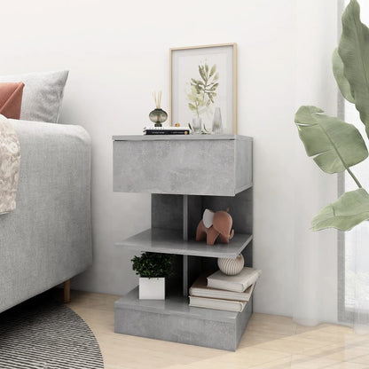 vidaXL Bedside Cabinet Concrete Grey 40x35x65 cm Engineered Wood
