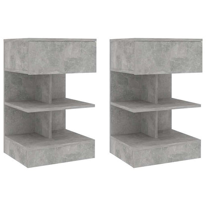 808657 vidaXL Bedside Cabinets 2 pcs Concrete Grey 40x35x65 cm