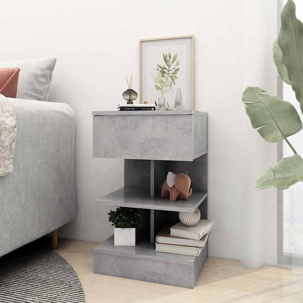 808657 vidaXL Bedside Cabinets 2 pcs Concrete Grey 40x35x65 cm