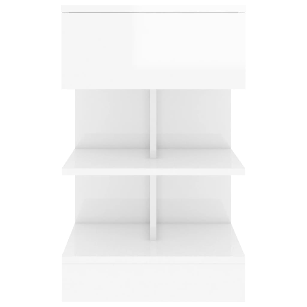 vidaXL Bedside Cabinets 2 pcs High Gloss White 40x35x65 cm