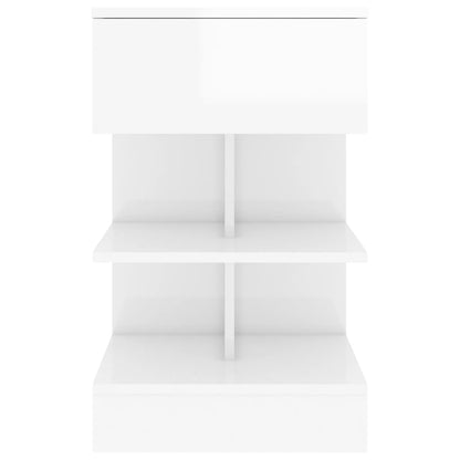 vidaXL Bedside Cabinets 2 pcs High Gloss White 40x35x65 cm