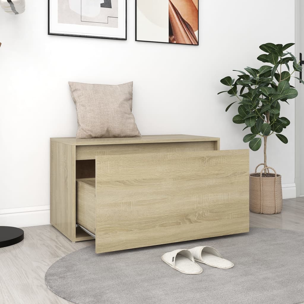 vidaXL Bench | Sonoma oak | Engineered wood | 80x40x45 cm | Entryway Bench