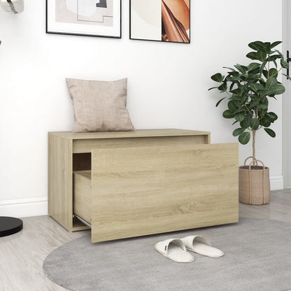 vidaXL Bench | Sonoma oak | Engineered wood | 80x40x45 cm | Entryway Bench