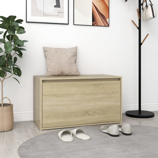 vidaXL Bench | Sonoma oak | Engineered wood | 80x40x45 cm | Entryway Bench