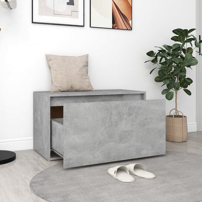 vidaXL Bench | Concrete Grey | Engineered Wood | Compact | Entryway Bench