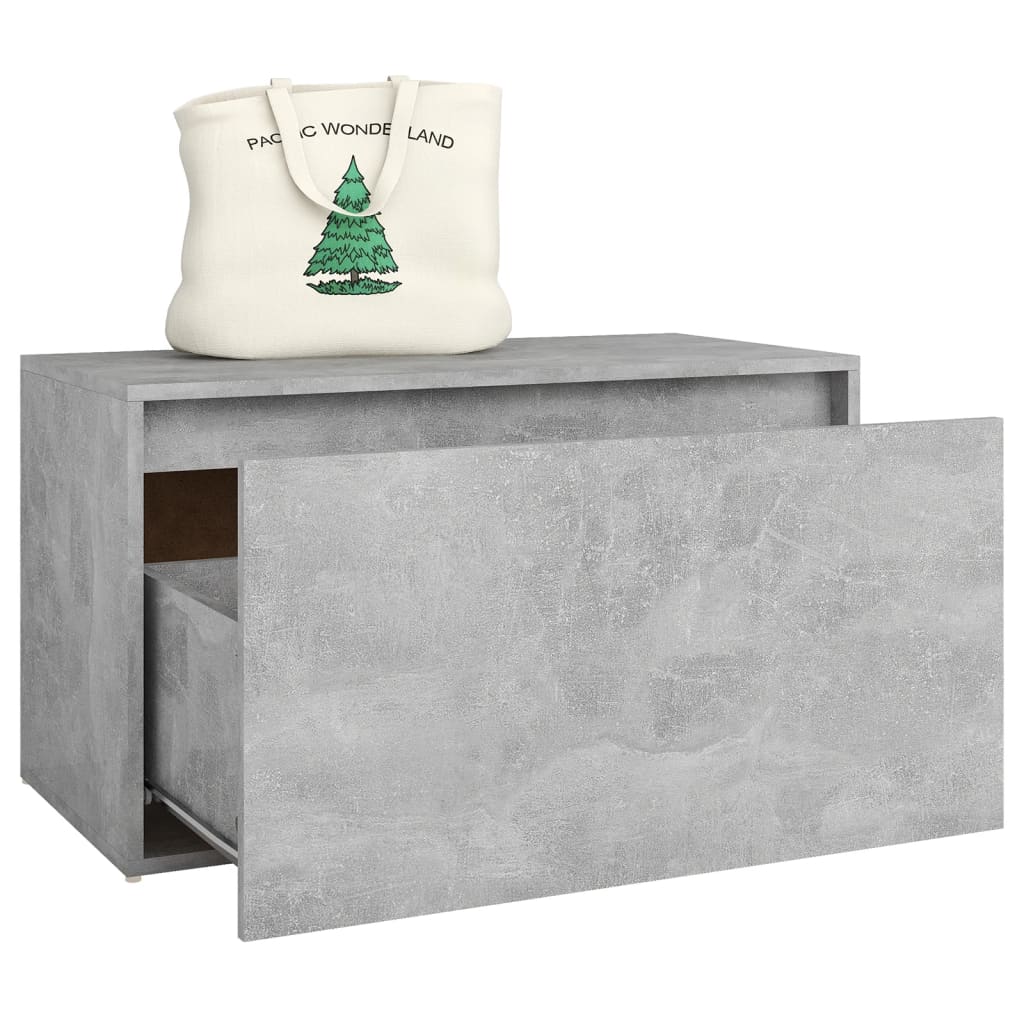 vidaXL Bench | Concrete Grey | Engineered Wood | Compact | Entryway Bench