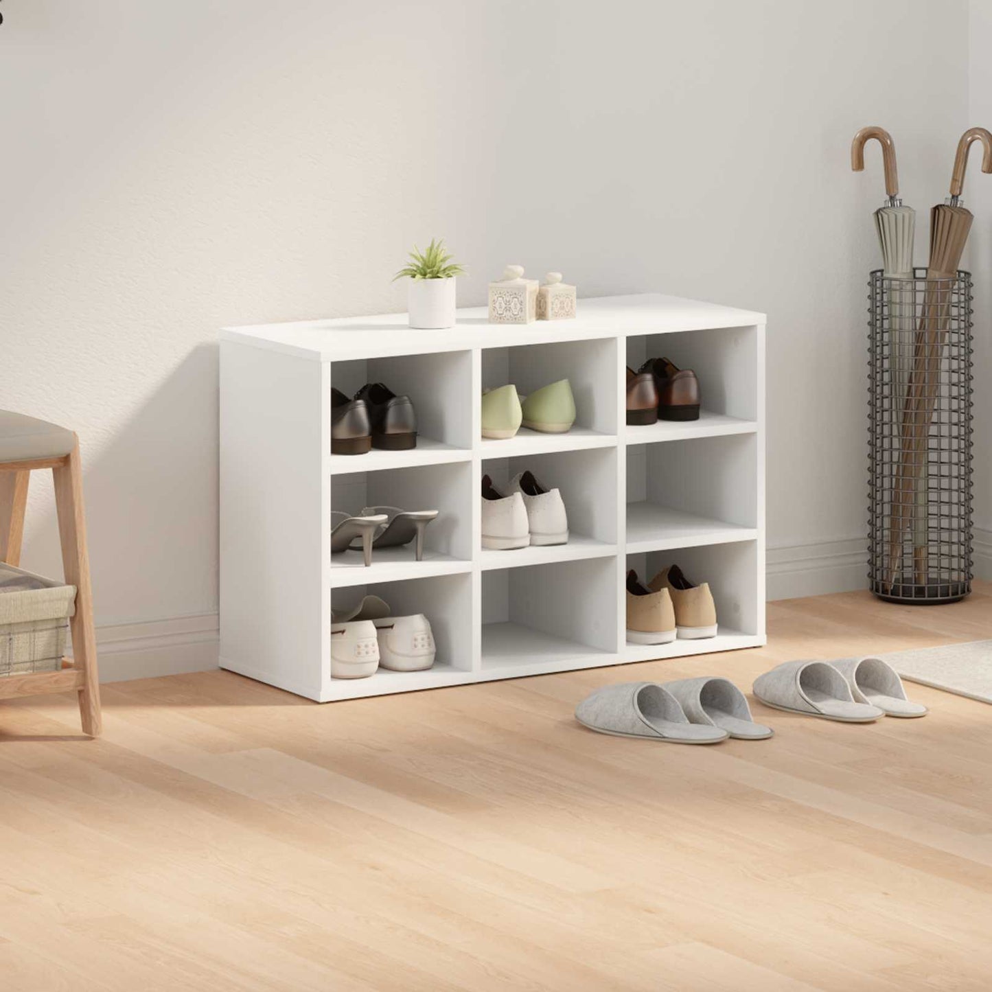 vidaXL Shoe Cabinet 77.5 x 30 x 51 cm Engineered Wood White