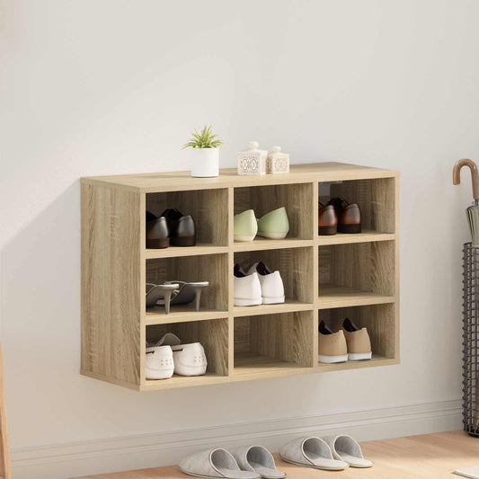 vidaXL Shoe Cabinet 77.5 x 30 x 51 cm Engineered Wood Sonoma Oak