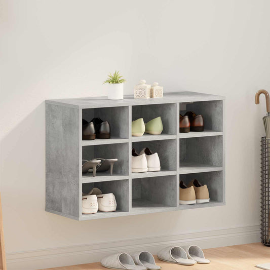 vidaXL Shoe Cabinet 77.5 x 30 x 51 cm Engineered Wood Concrete grey