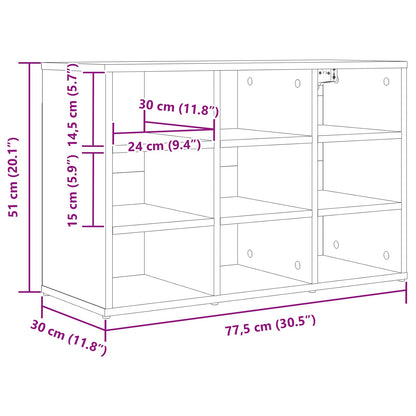 vidaXL Shoe Cabinet Concrete grey 77.5 x 30 x 51 cm Engineered Wood