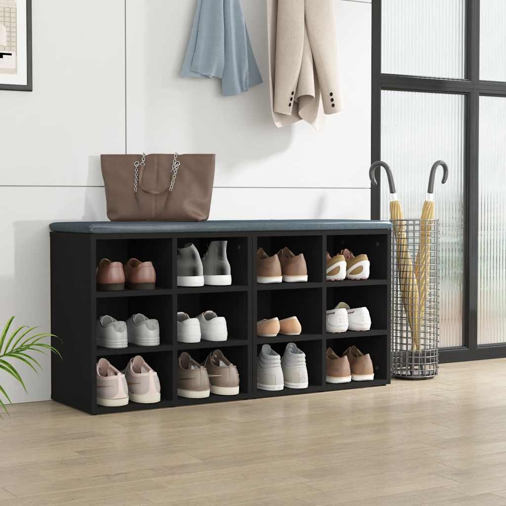 vidaXL Shoe Cabinets 2 pcs Black 52,5x30x50 cm