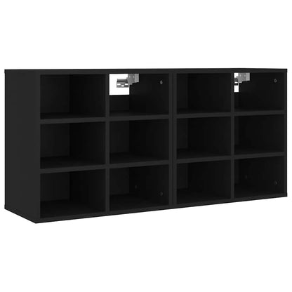 vidaXL Shoe Cabinets 2 pcs Black 52,5x30x50 cm