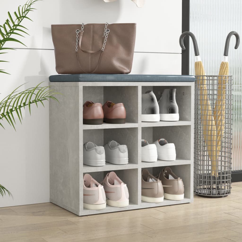 vidaXL Shoe Cabinet Concrete Grey 52,5x30x50 cm