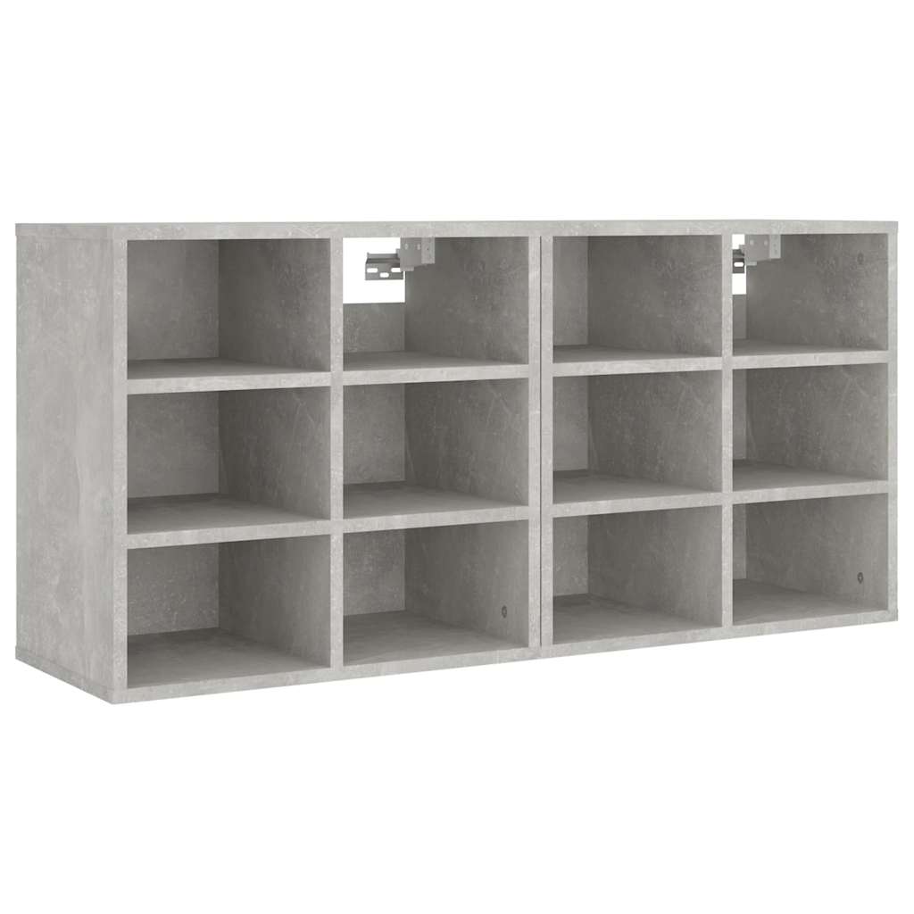 vidaXL Shoe Cabinets 2 pcs Concrete Grey 52,5x30x50 cm