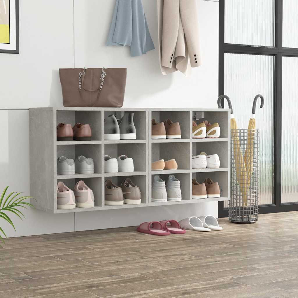 vidaXL Shoe Cabinets 2 pcs Concrete Grey 52,5x30x50 cm