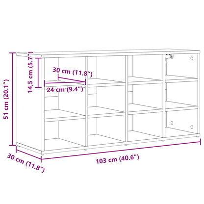 vidaXL Shoe Cabinet with Shelf White 103 x 30 x 51 cm Engineered Wood