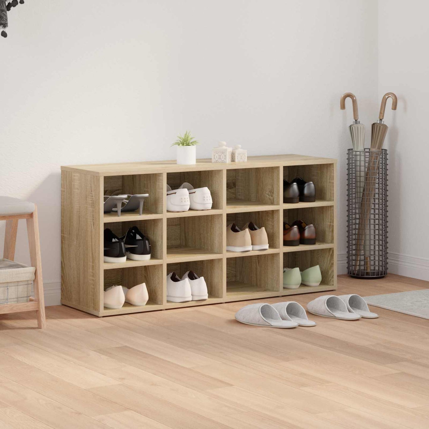 vidaXL Shoe Cabinet 103 x 30 x 51 cm Engineered Wood Sonoma Oak