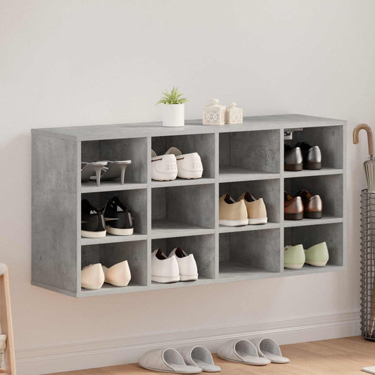 vidaXL Shoe Cabinet 103 x 30 x 51 cm Engineered Wood Concrete grey