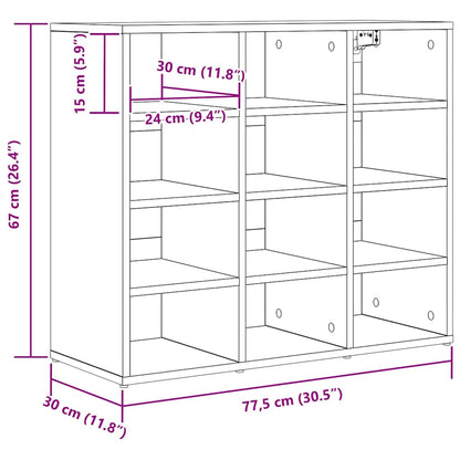 vidaXL Shoe Cabinet 77.5 x 30 x 67 cm Engineered Wood White