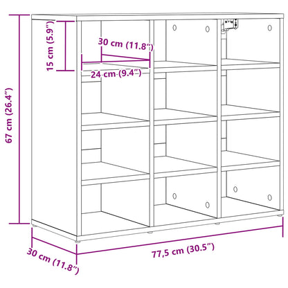 vidaXL Shoe Cabinet with Shelf White 77.5 x 30 x 67 cm Engineered Wood