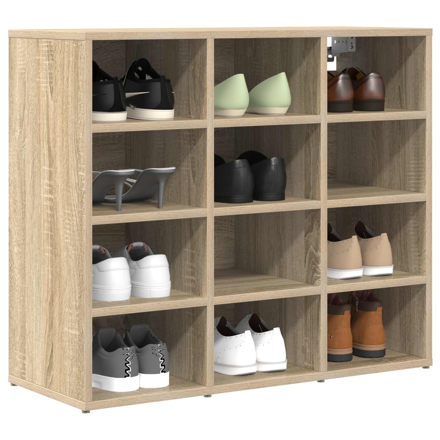 vidaXL Shoe Cabinet 77.5 x 30 x 67 cm Engineered Wood Sonoma Oak