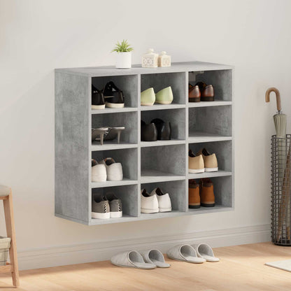 vidaXL Shoe Cabinet 77.5 x 30 x 67 cm Engineered Wood Concrete grey