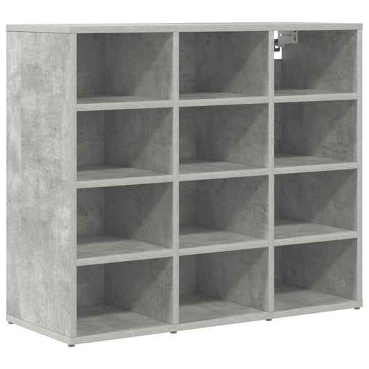 vidaXL Shoe Cabinet 77.5 x 30 x 67 cm Engineered Wood Concrete grey