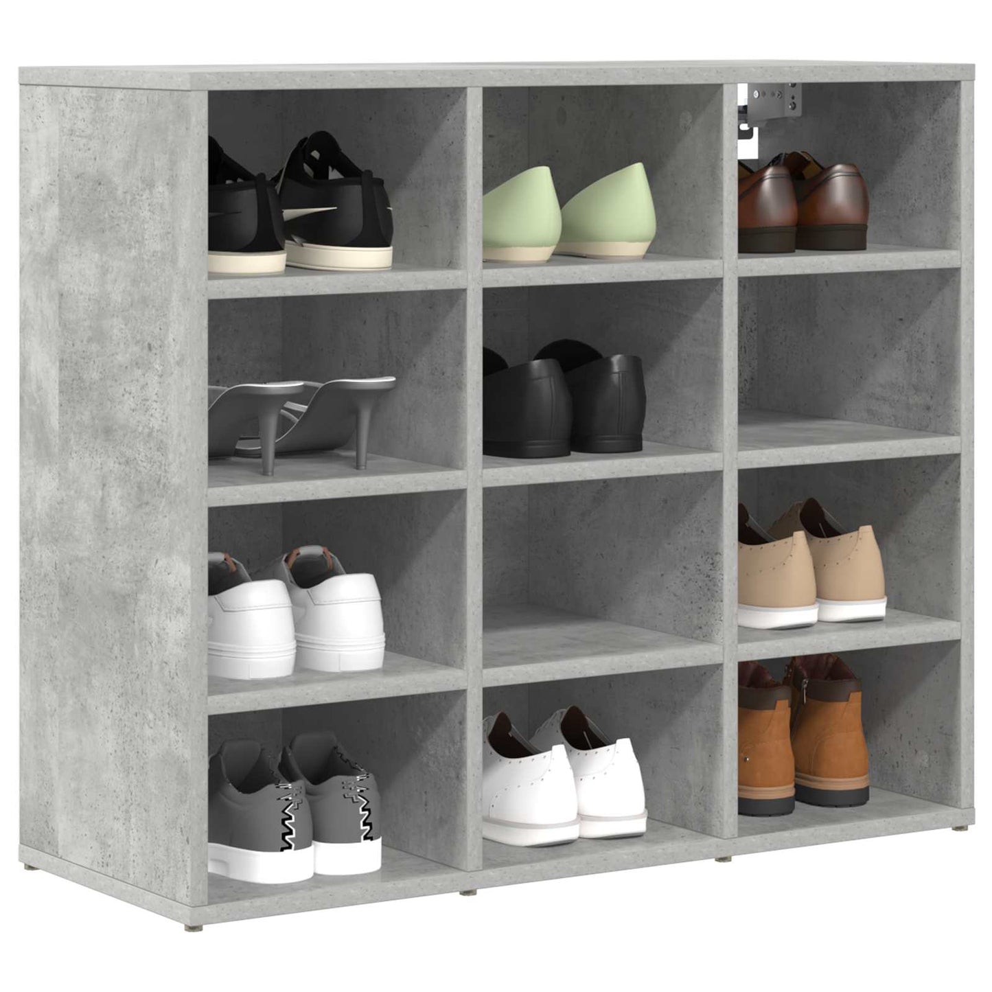 vidaXL Shoe Cabinet 77.5 x 30 x 67 cm Engineered Wood Concrete grey