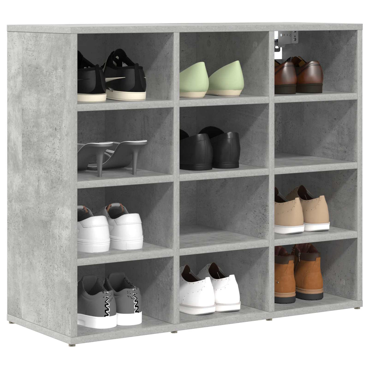 vidaXL Shoe Cabinet 77.5 x 30 x 67 cm Engineered Wood Concrete grey
