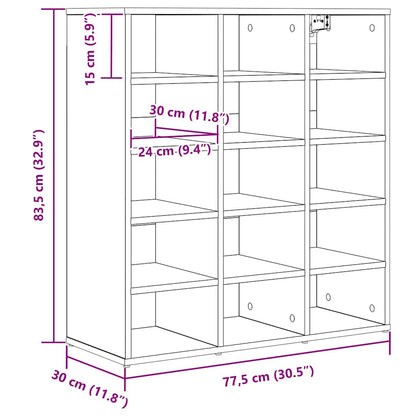 vidaXL Shoe Cabinet 77.5 x 30 x 83.5 cm Engineered Wood White