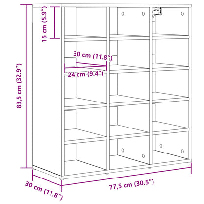 vidaXL Shoe Cabinet 77.5 x 30 x 83.5 cm Engineered Wood White