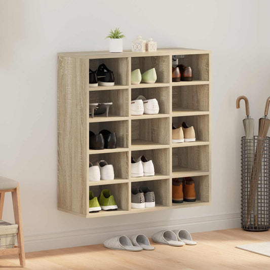 vidaXL Shoe Cabinet 77.5 x 30 x 83.5 cm Engineered Wood Sonoma Oak