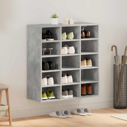 vidaXL Shoe Cabinet 77.5 x 30 x 83.5 cm Engineered Wood Concrete grey