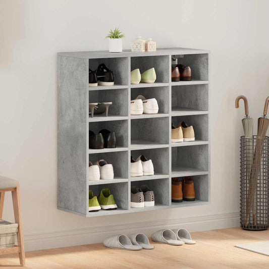 vidaXL Shoe Cabinet 77.5 x 30 x 83.5 cm Engineered Wood Concrete grey