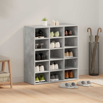 vidaXL Shoe Cabinet 77.5 x 30 x 83.5 cm Engineered Wood Concrete grey