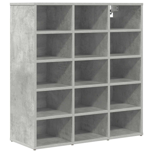 vidaXL Shoe Cabinet 77.5 x 30 x 83.5 cm Engineered Wood Concrete grey