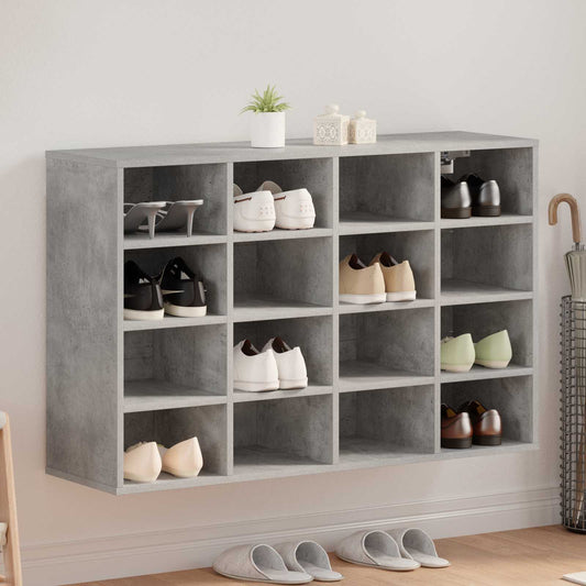 vidaXL Shoe Cabinet 103 x 30 x 67 cm Engineered Wood Concrete grey