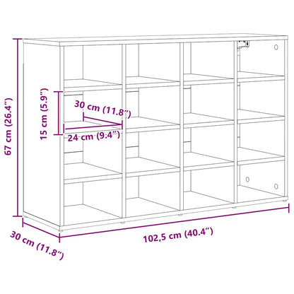 vidaXL Shoe Cabinet 103 x 30 x 67 cm Engineered Wood Concrete grey