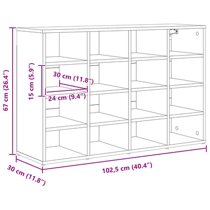 vidaXL Shoe Cabinet Concrete grey 103 x 30 x 67 cm Engineered Wood