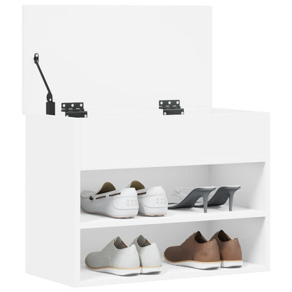 808738 vidaXL Shoe Bench White 60x30x45 cm Engineered Wood