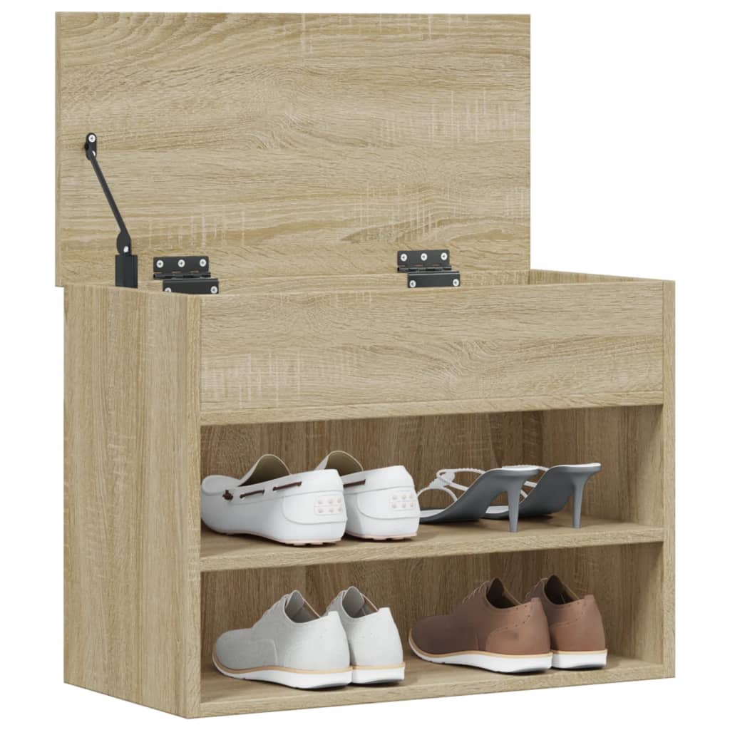 808741 vidaXL Shoe Bench Sonoma Oak 60x30x45 cm Engineered Wood