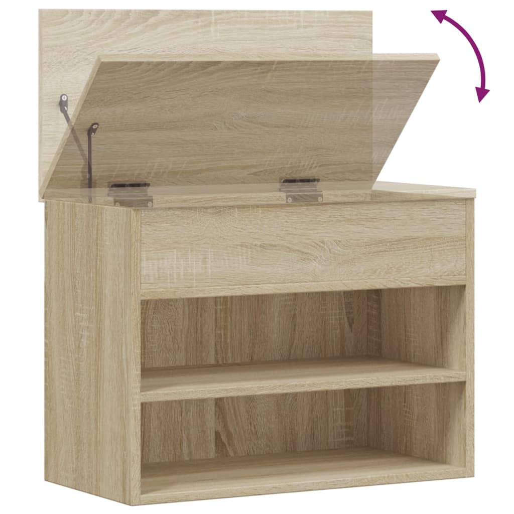 808741 vidaXL Shoe Bench Sonoma Oak 60x30x45 cm Engineered Wood