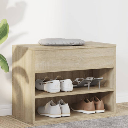 808741 vidaXL Shoe Bench Sonoma Oak 60x30x45 cm Engineered Wood