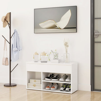 808747 vidaXL Shoe Bench White 80x30x45 cm Engineered Wood