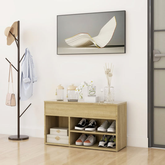 808750 vidaXL Shoe Bench Sonoma Oak 80x30x45 cm Engineered Wood