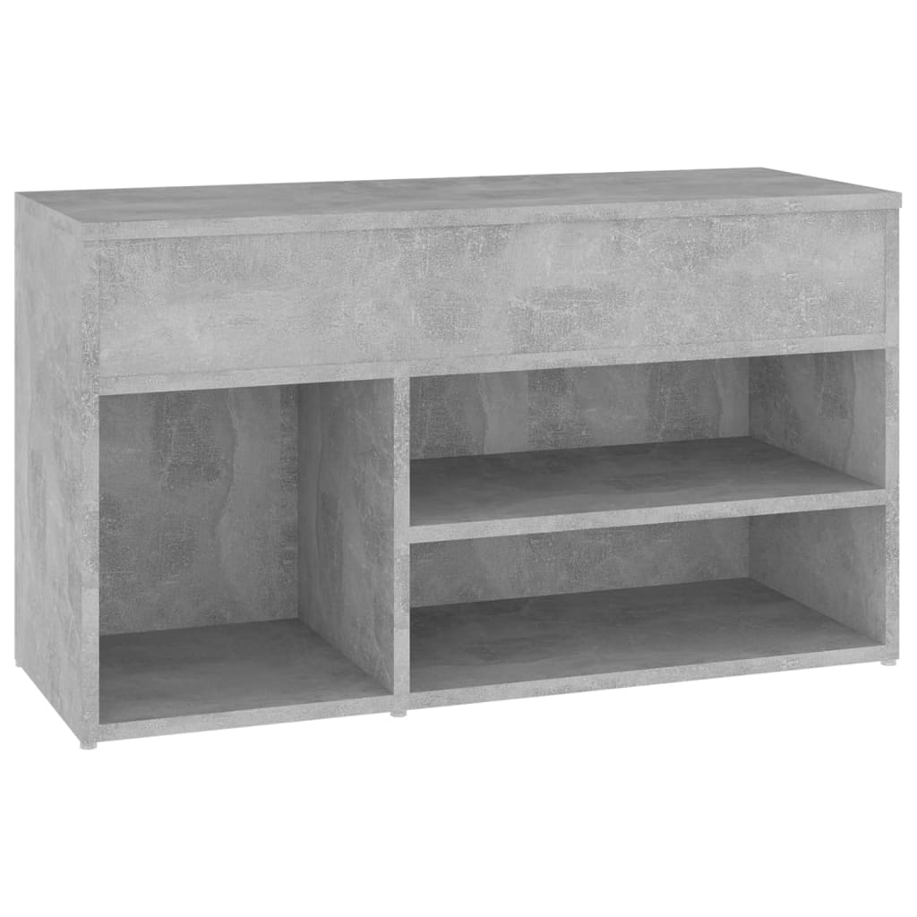 808751 vidaXL Shoe Bench Concrete Grey 80x30x45 cm Engineered Wood