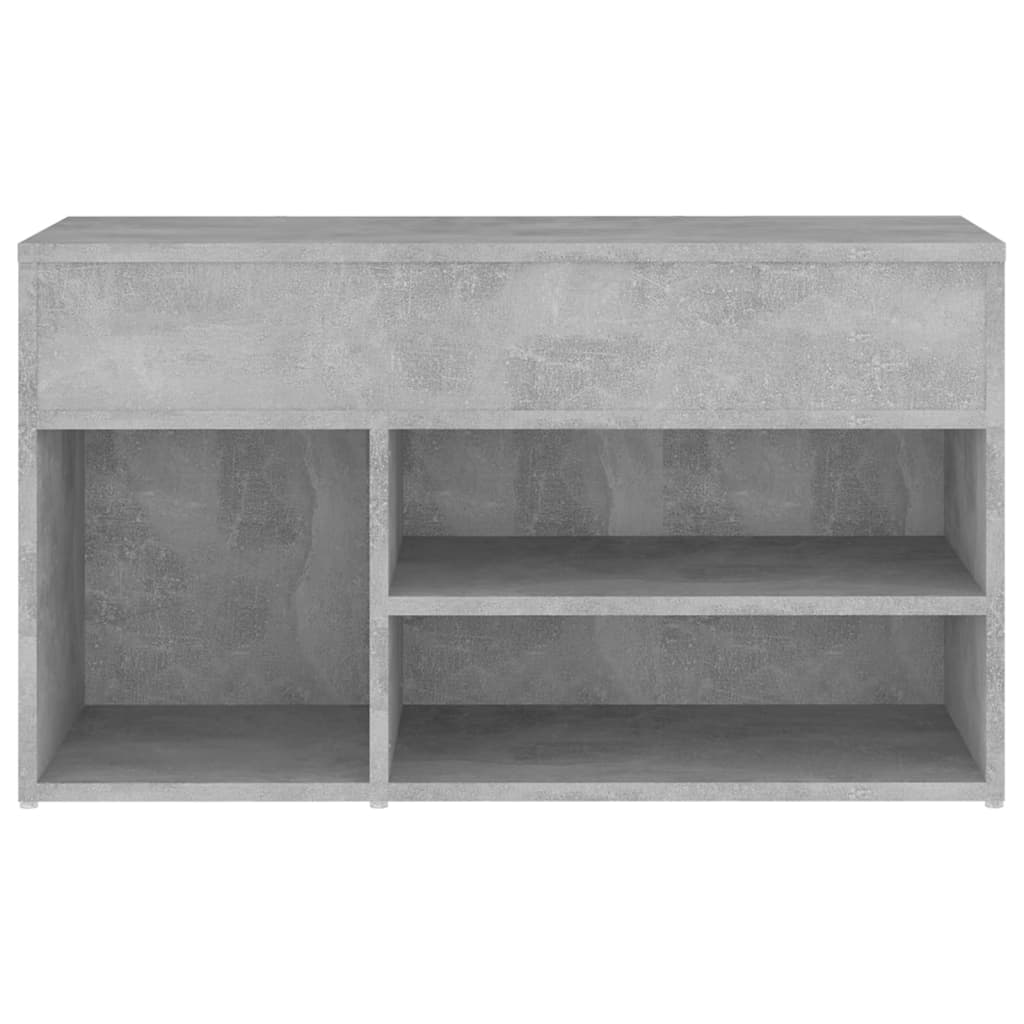 808751 vidaXL Shoe Bench Concrete Grey 80x30x45 cm Engineered Wood